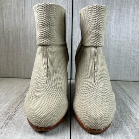 Rag & Bone Classic Newbury Canvas Cream Ankle Boot Heels Women’s Size 9 EUR 39 - Picture 5 of 10
